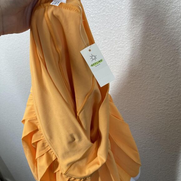 OFFLINE By Aerie Skort Womens Medium Orange Pleated Tennis Athletic Real Good - Picture 16 of 16